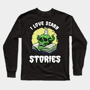 I Love Scary Stories Indie Goth Aesthetic Gothic Long Sleeve T-Shirt